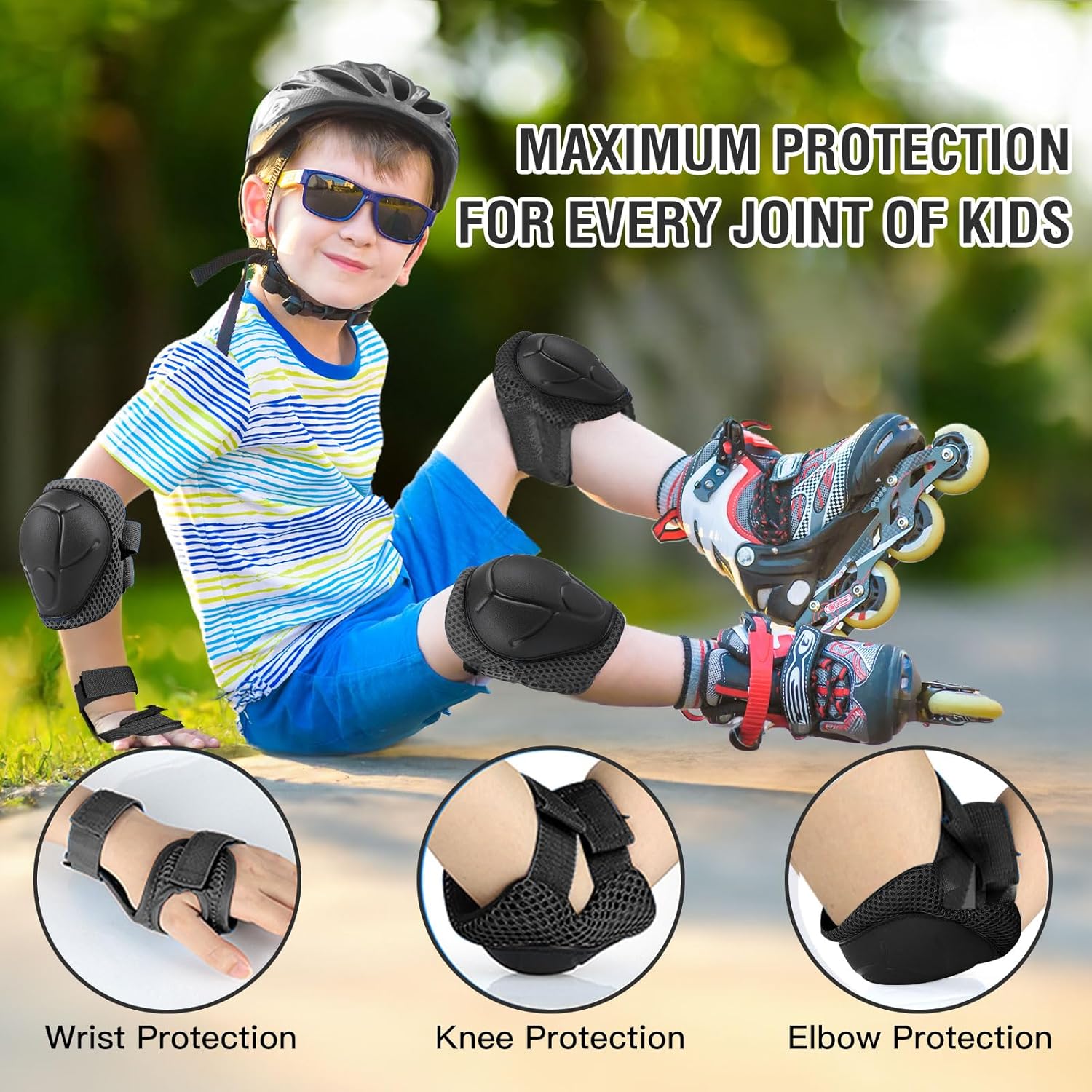 6PCS Kids Protective Gear Set  - Knee Guard Hard recension och pris