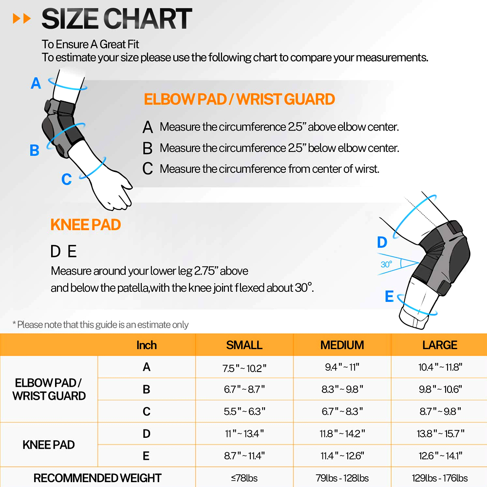 6Pcs/Set Skateboard Elbow & Kn - Knee Guard Hard recension och pris