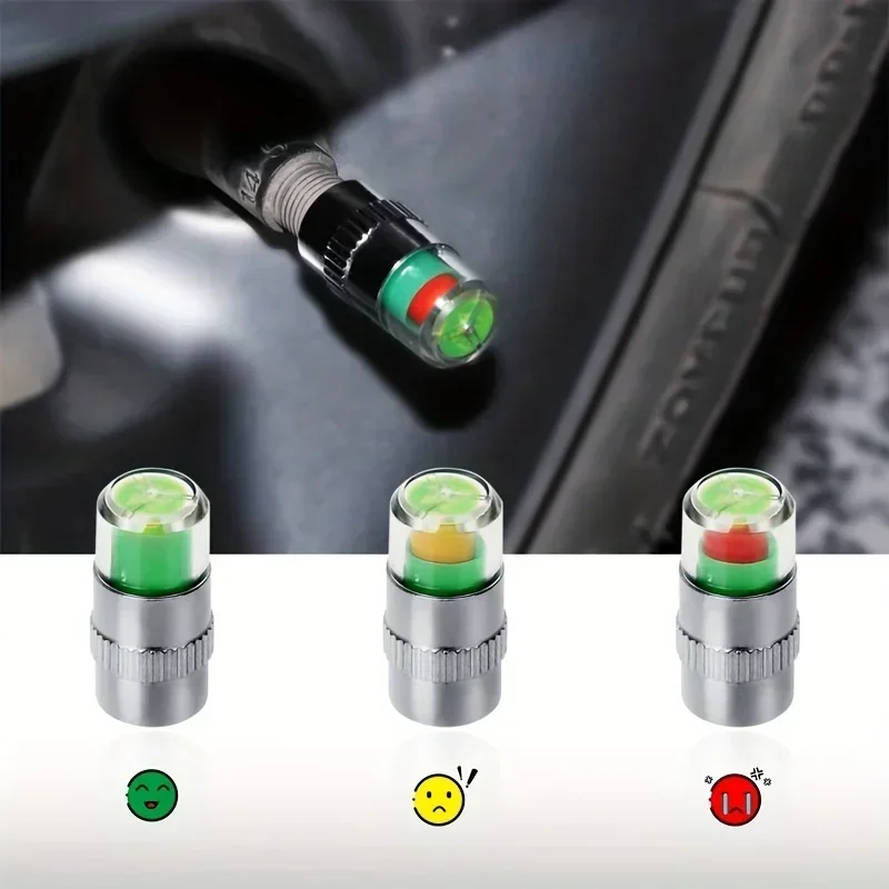 4/8PCS Car Tire Valve Caps wit - Tyre Pressure Gauge recension och pris