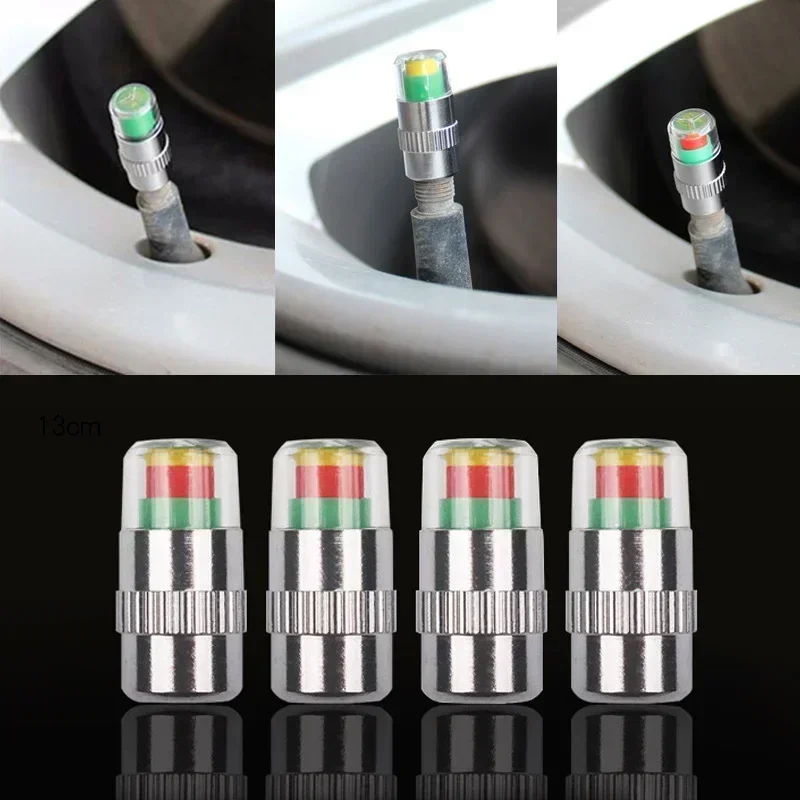 4/8PCS Car Tire Valve Caps wit - Tyre Pressure Gauge recension och pris