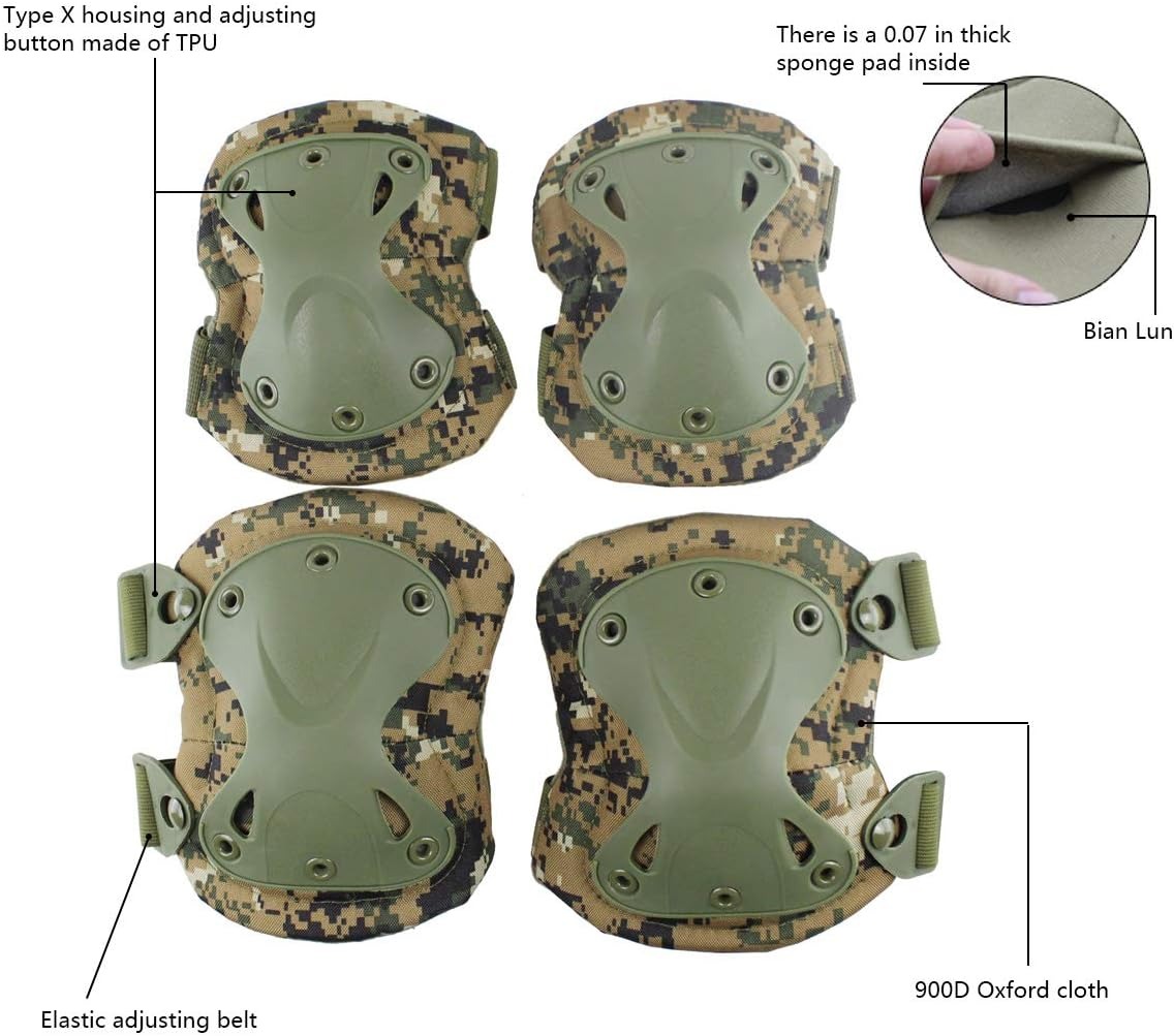 SSUNTAK Camo Tactical Knee Elb - Knee Guard Hard recension och pris
